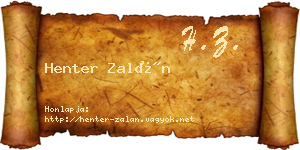 Henter Zalán névjegykártya