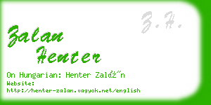 zalan henter business card